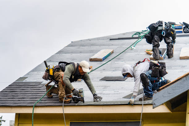 Professional Gutter Installation technician working in Waverly, WA